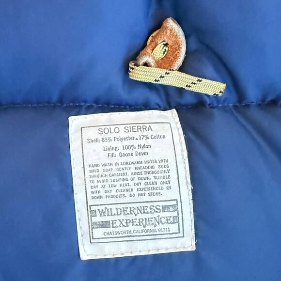 VTG SOLO 100% Goose Down Vest Wilderness Experience Puffer 1970s Size XS EUC - Picture 7 of 7